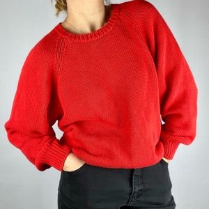 Liz Wear red knit sweater